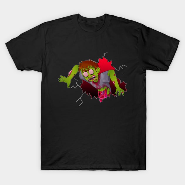 Zombies Be Comin' T-Shirt by Kaotik Cow